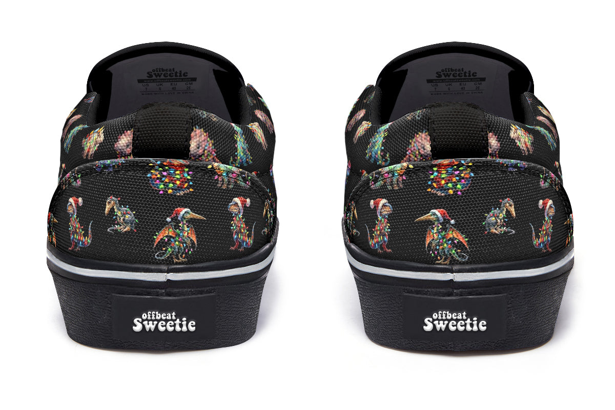 Dinos In Lights Slip Ons - Offbeat Sweetie