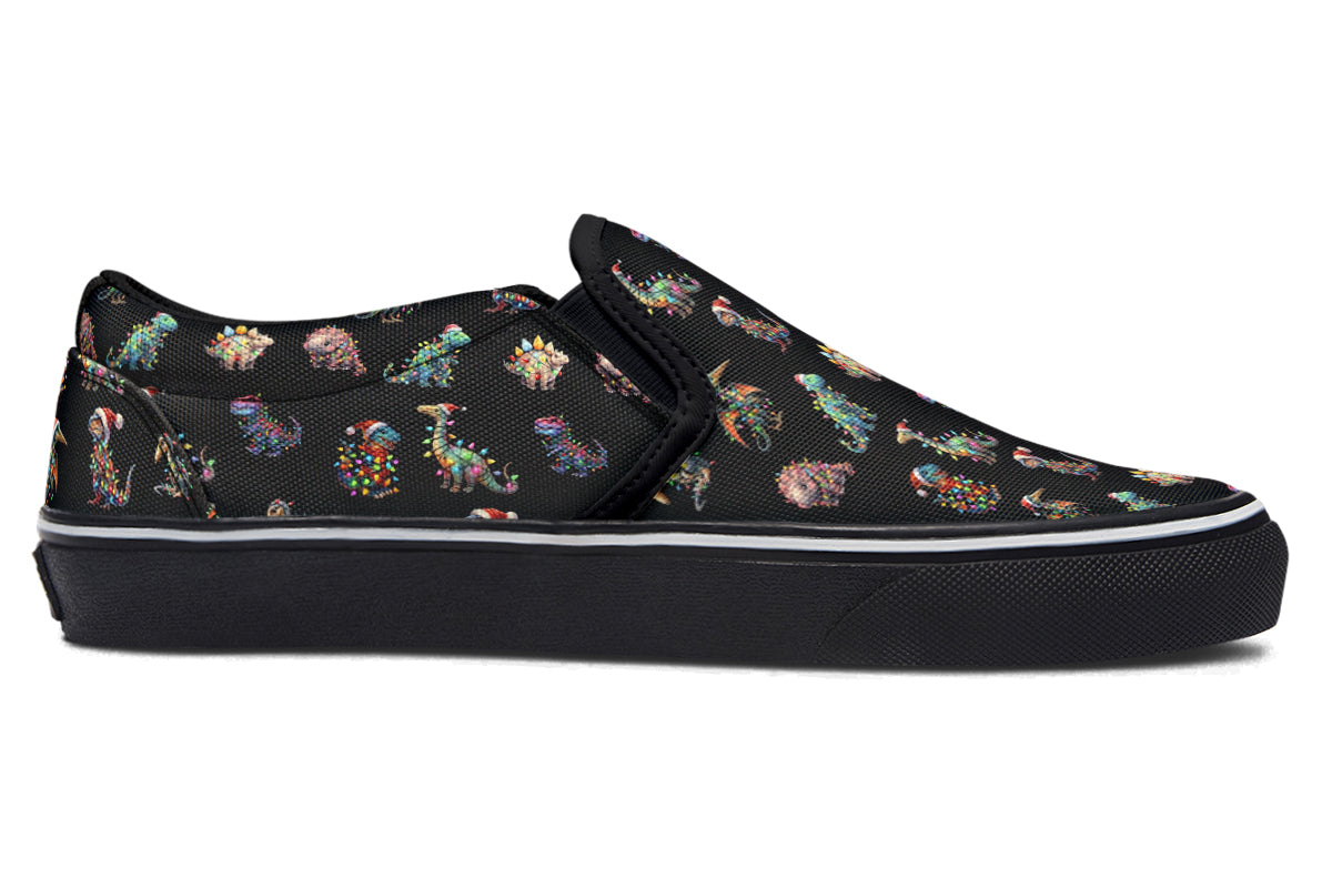 Dinos In Lights Slip Ons - Offbeat Sweetie