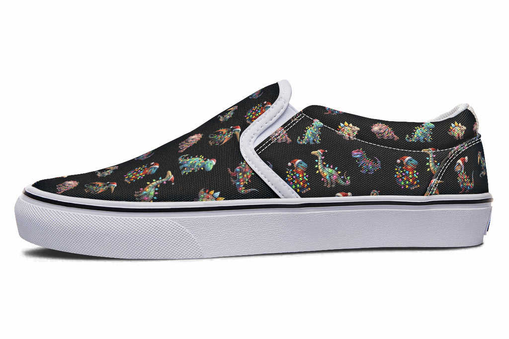 Dinos In Lights Slip Ons - Offbeat Sweetie