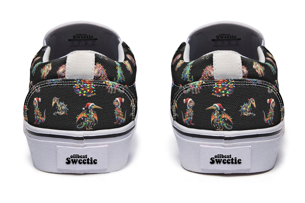 Dinos In Lights Slip Ons - Offbeat Sweetie