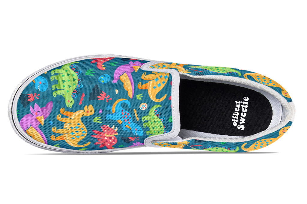 Dinosaur Friends Slip Ons - Offbeat Sweetie