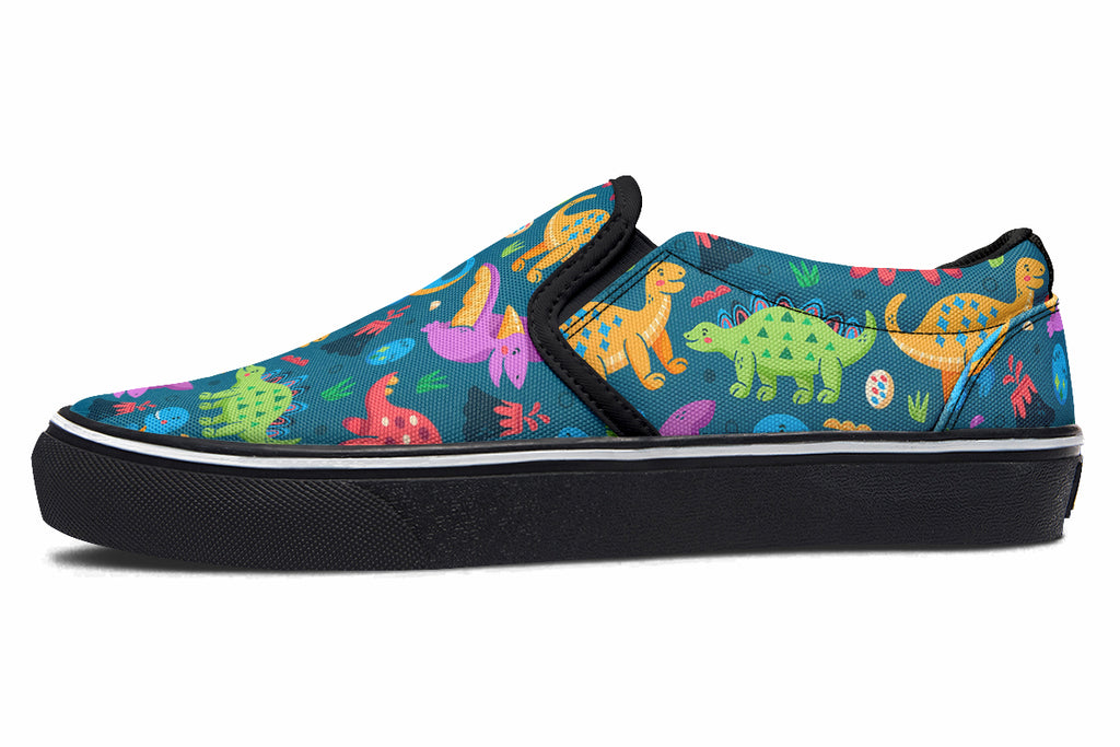 Dinosaur Friends Slip Ons - Offbeat Sweetie
