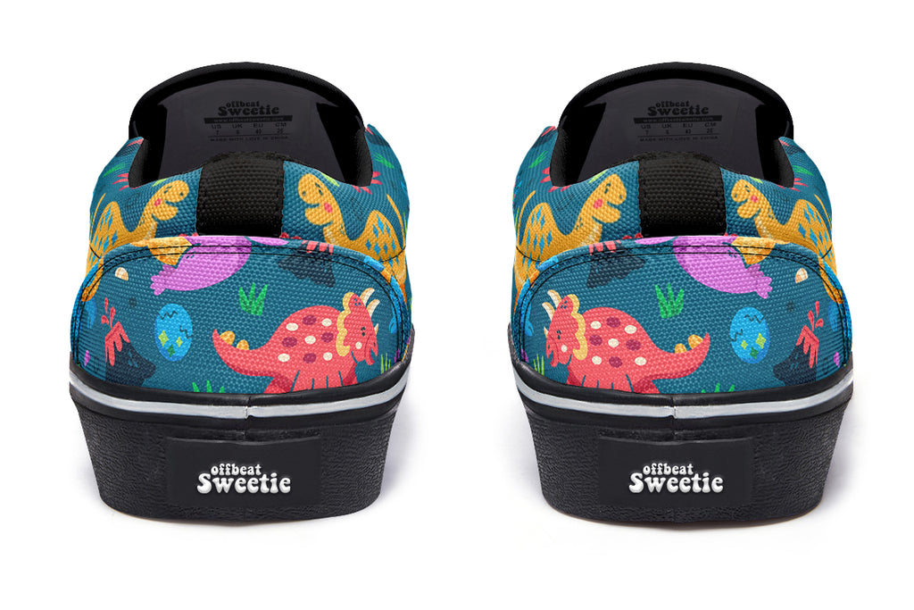 Dinosaur Friends Slip Ons - Offbeat Sweetie