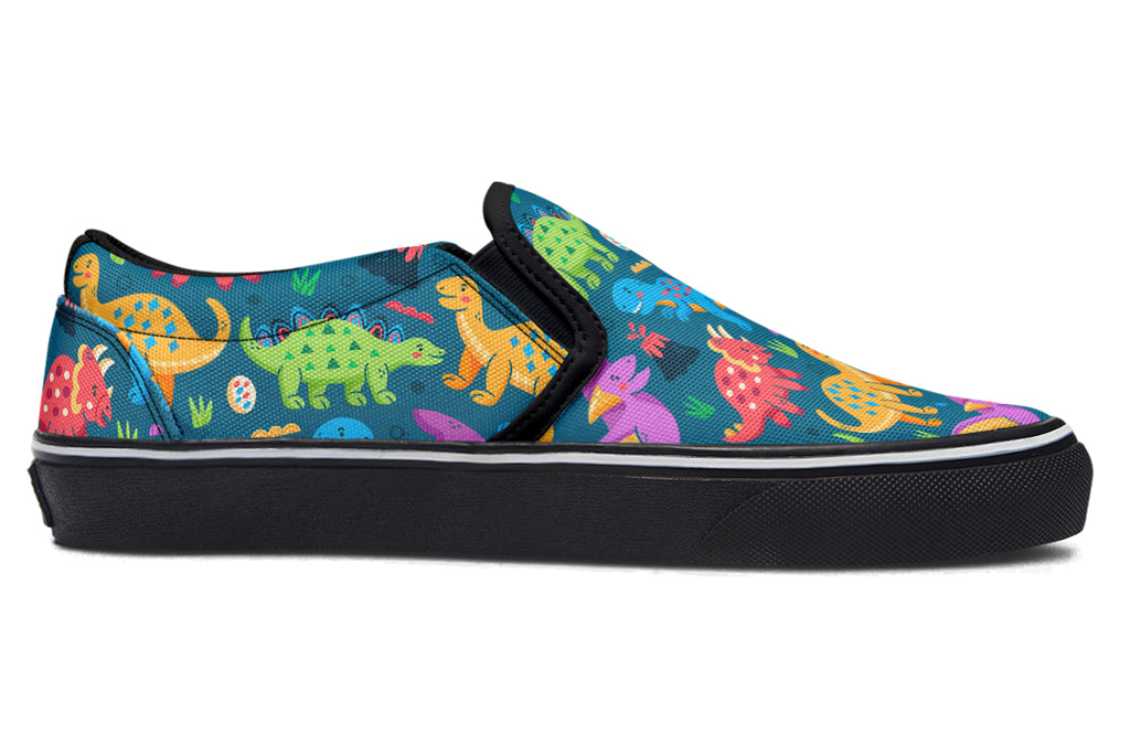 Dinosaur Friends Slip Ons - Offbeat Sweetie