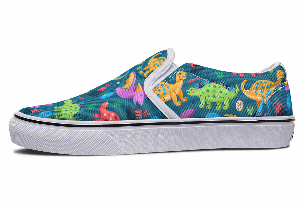 Dinosaur Friends Slip Ons - Offbeat Sweetie