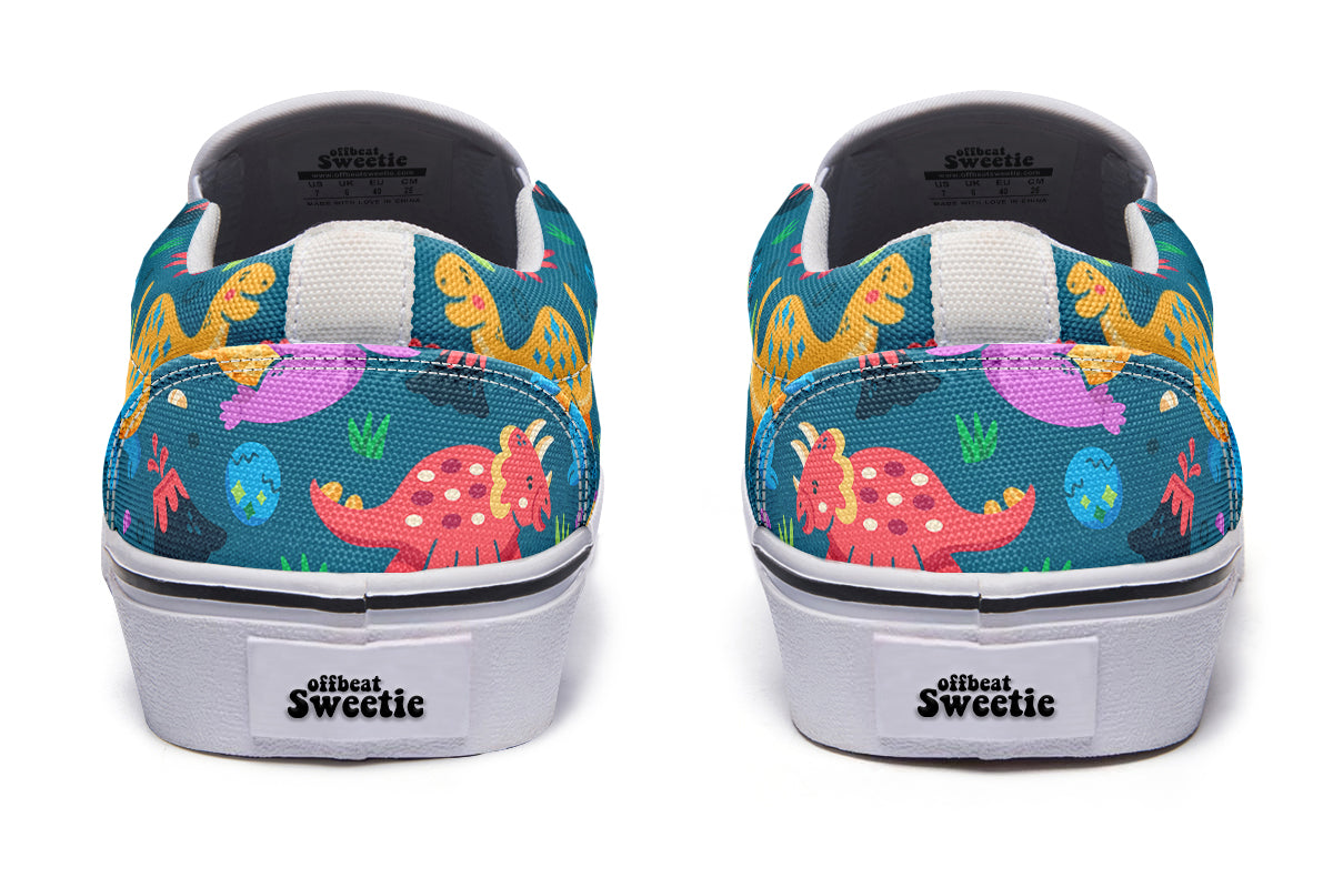 Dinosaur Friends Slip Ons - Offbeat Sweetie
