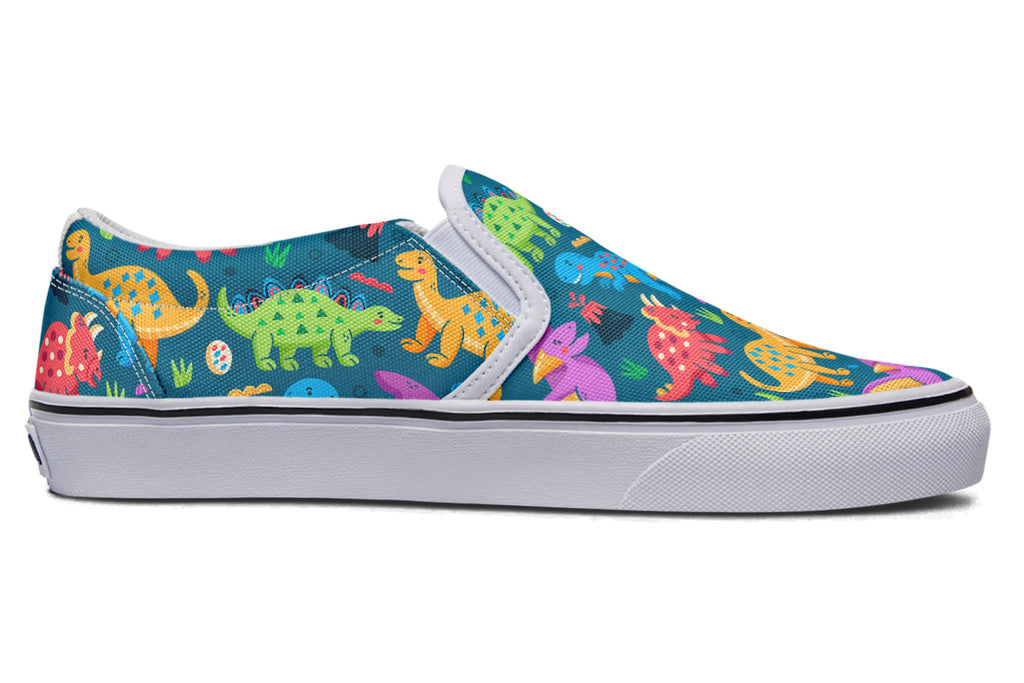 Dinosaur Friends Slip Ons - Offbeat Sweetie