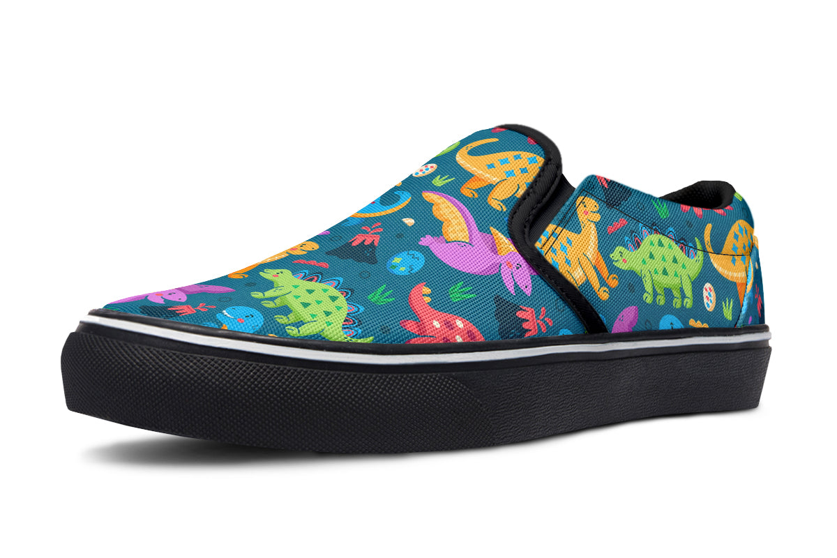 Dinosaur Friends Slip Ons - Offbeat Sweetie