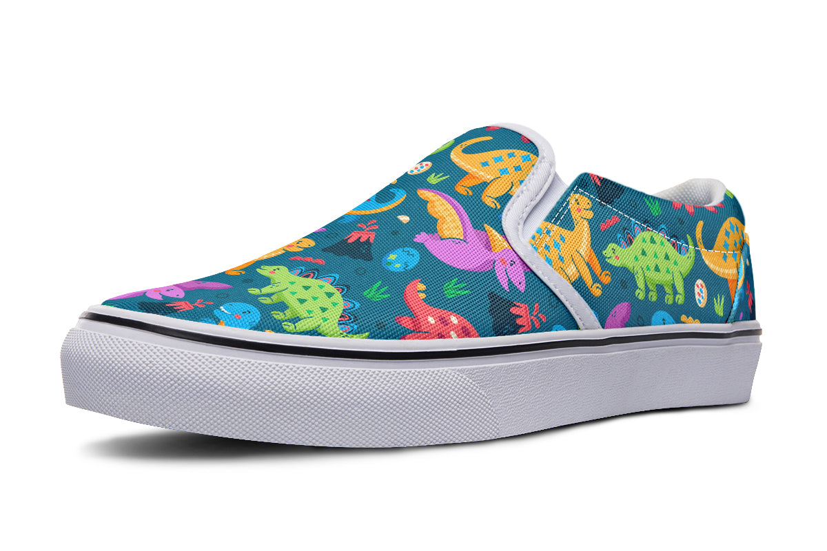 Dinosaur Friends Slip Ons - Offbeat Sweetie