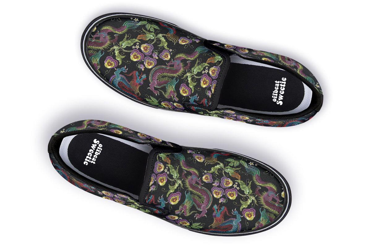 Dragon Noir Slip Ons