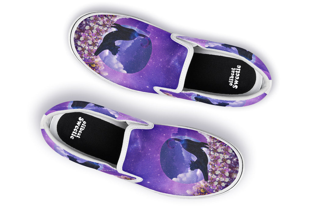 Enchanted Lavender Moon Cat Slip Ons