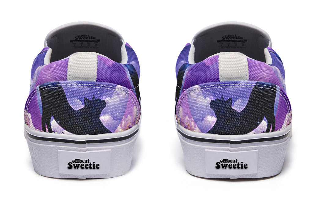 Enchanted Lavender Moon Cat Slip Ons