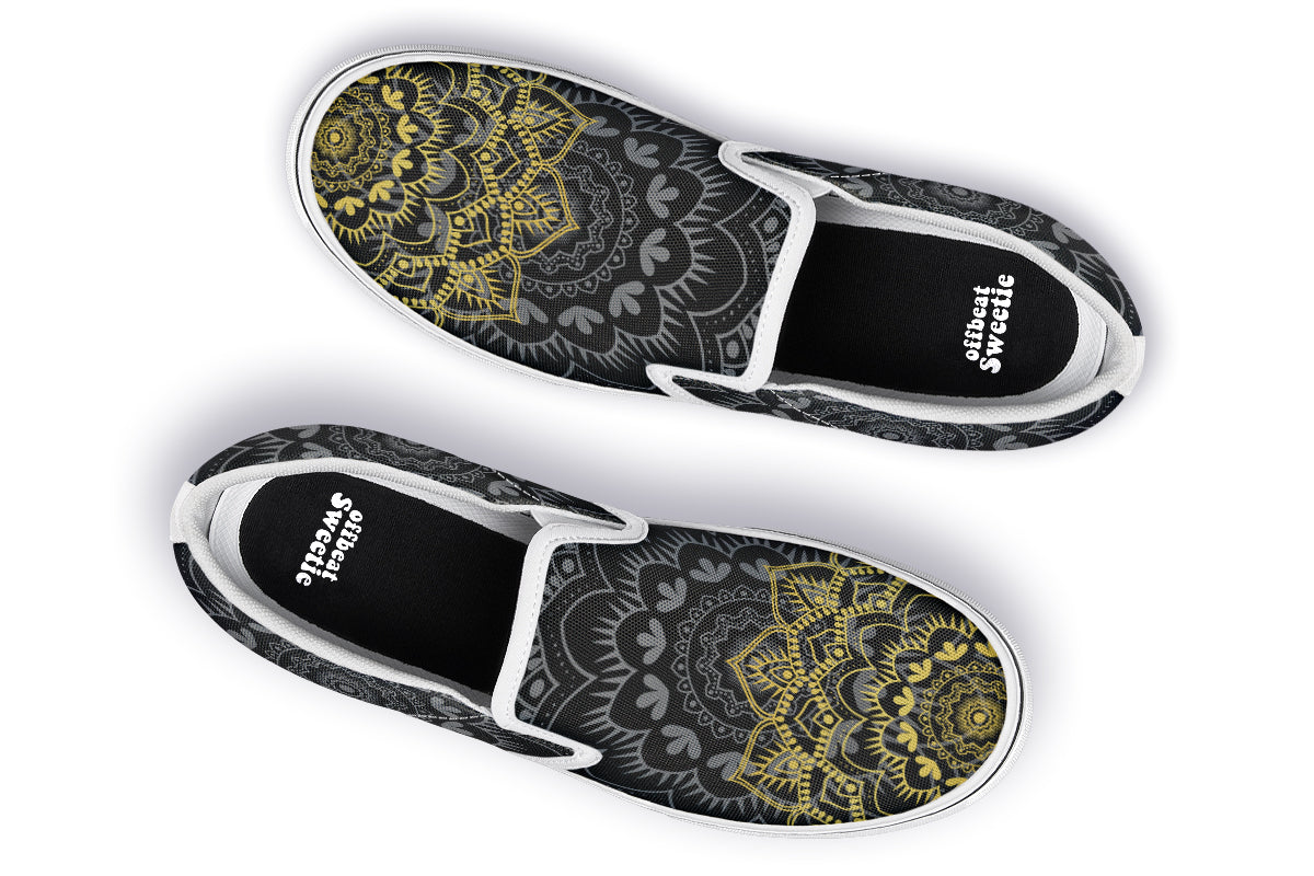 Golden Mandala Slip Ons - Offbeat Sweetie