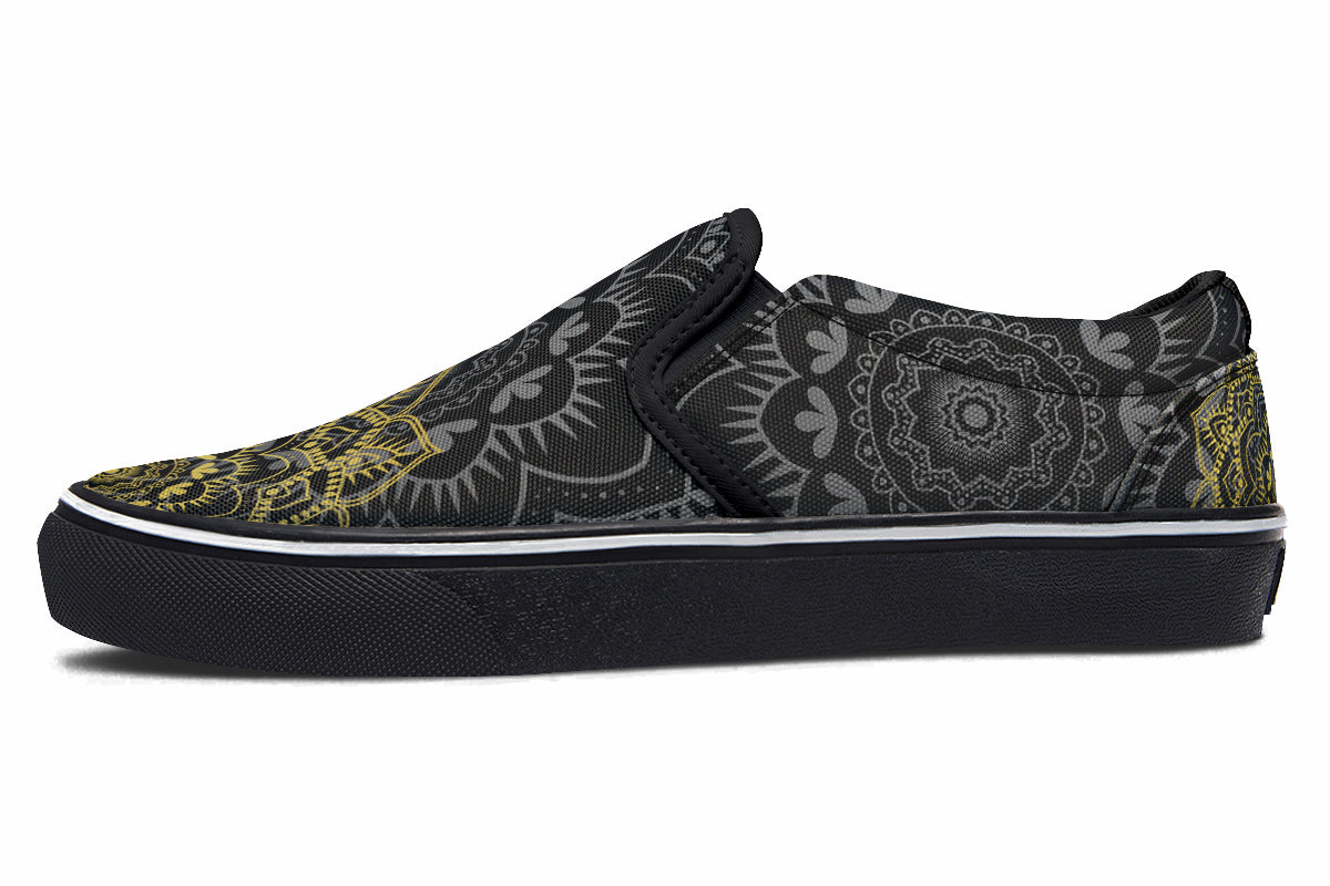 Golden Mandala Slip Ons - Offbeat Sweetie