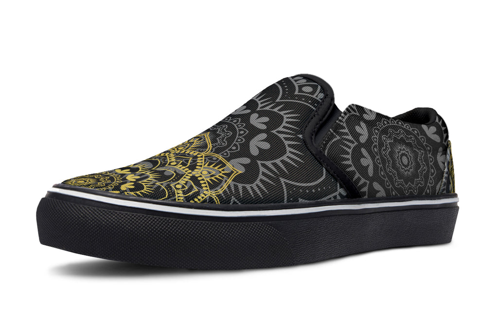 Golden Mandala Slip Ons - Offbeat Sweetie