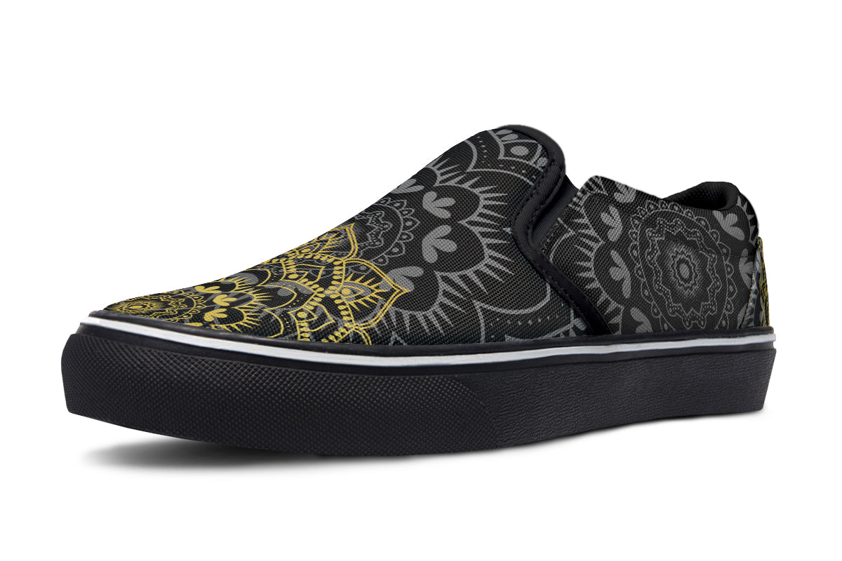 Golden Mandala Slip Ons - Offbeat Sweetie