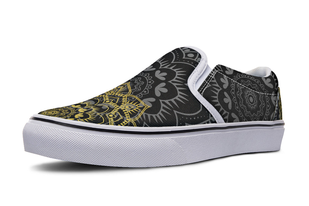 Golden Mandala Slip Ons - Offbeat Sweetie