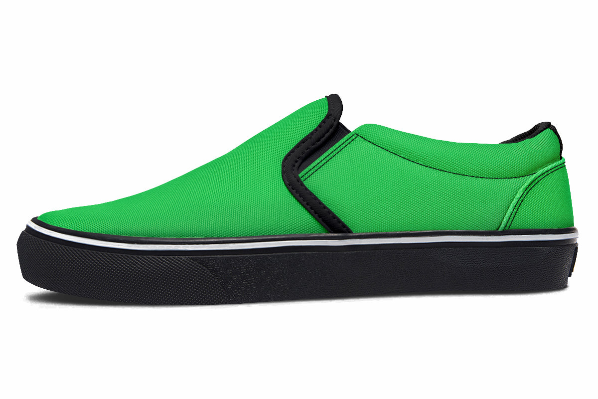 Green And Purple Mismatch Slip Ons - Offbeat Sweetie