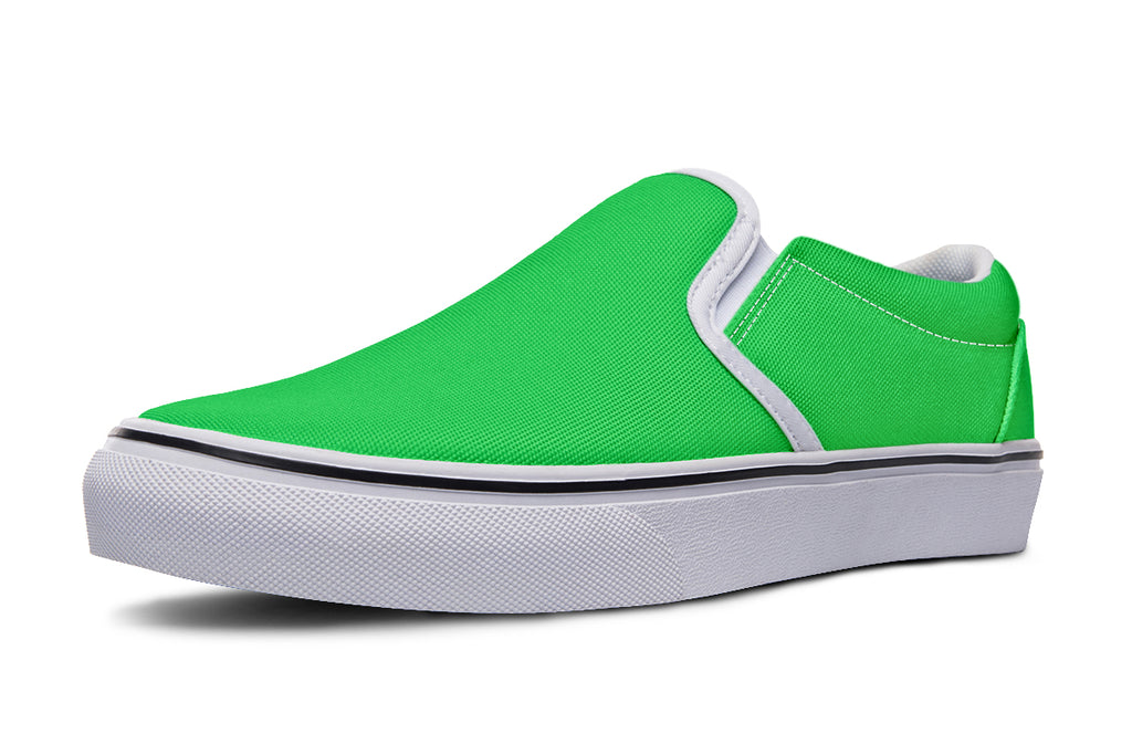 Green And Purple Mismatch Slip Ons - Offbeat Sweetie