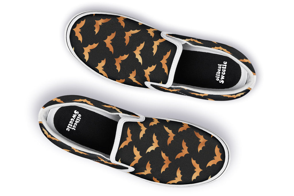 Halloween Bats Slip Ons - Offbeat Sweetie
