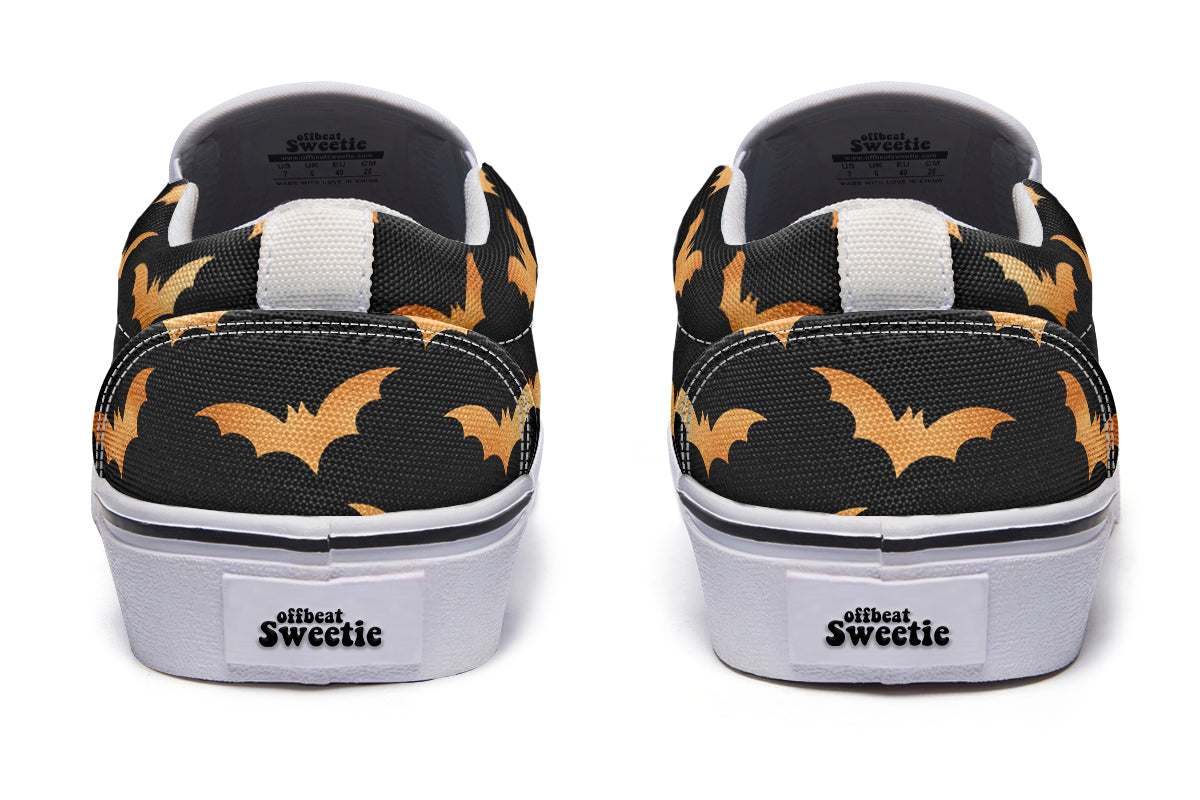 Halloween Bats Slip Ons - Offbeat Sweetie