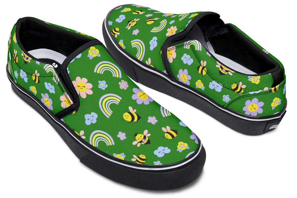 Happy Bees Slip Ons