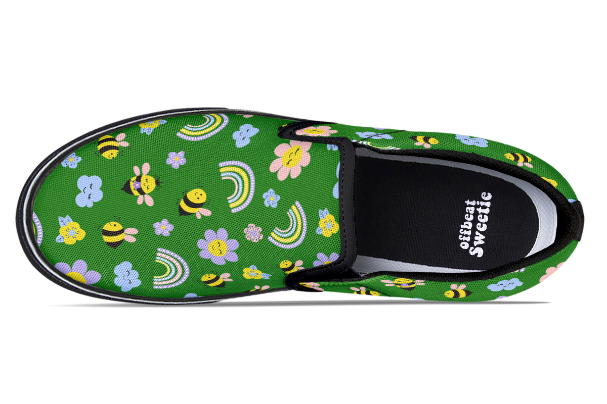 Happy Bees Slip Ons