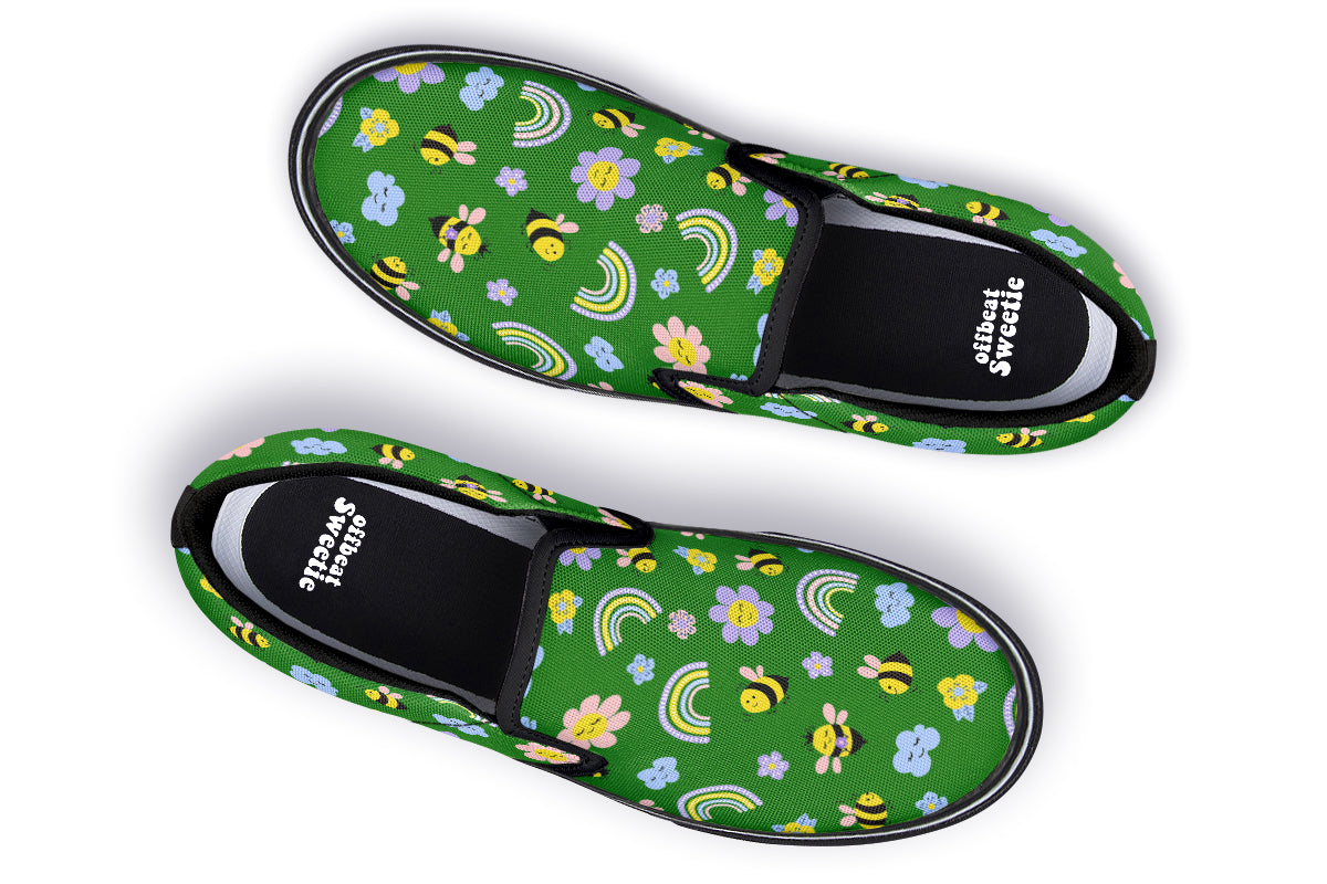 Happy Bees Slip Ons