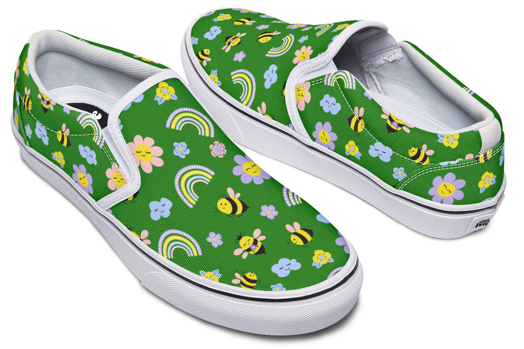 Happy Bees Slip Ons
