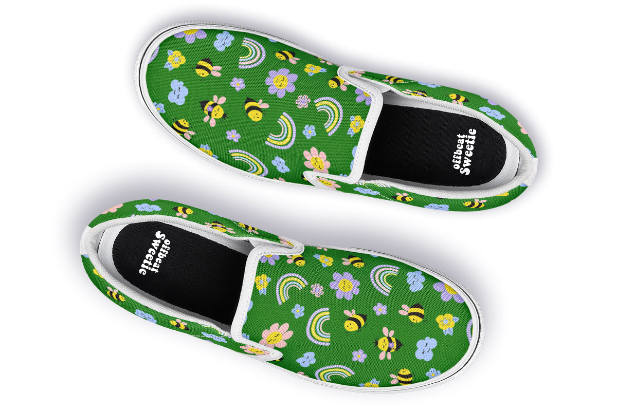 Happy Bees Slip Ons