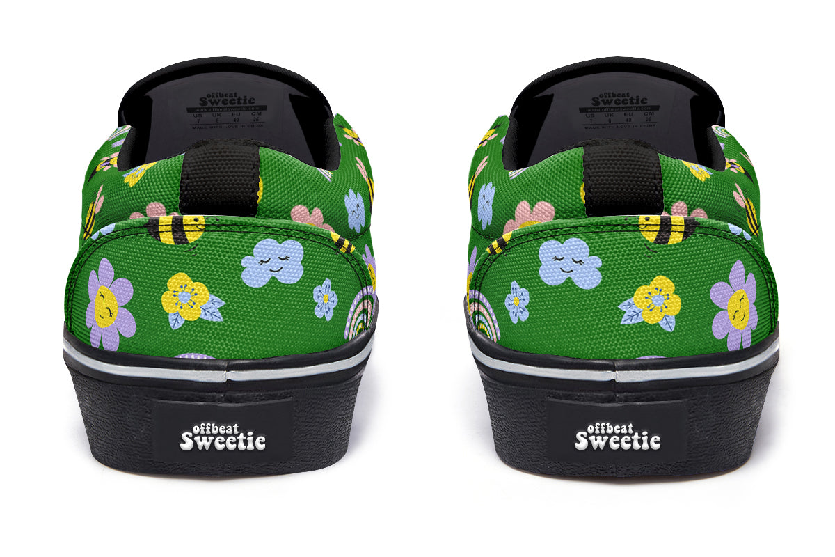 Happy Bees Slip Ons