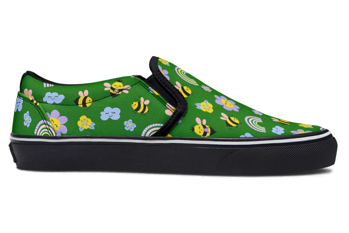 Happy Bees Slip Ons