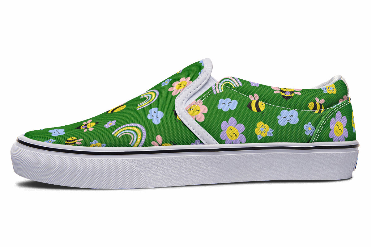 Happy Bees Slip Ons