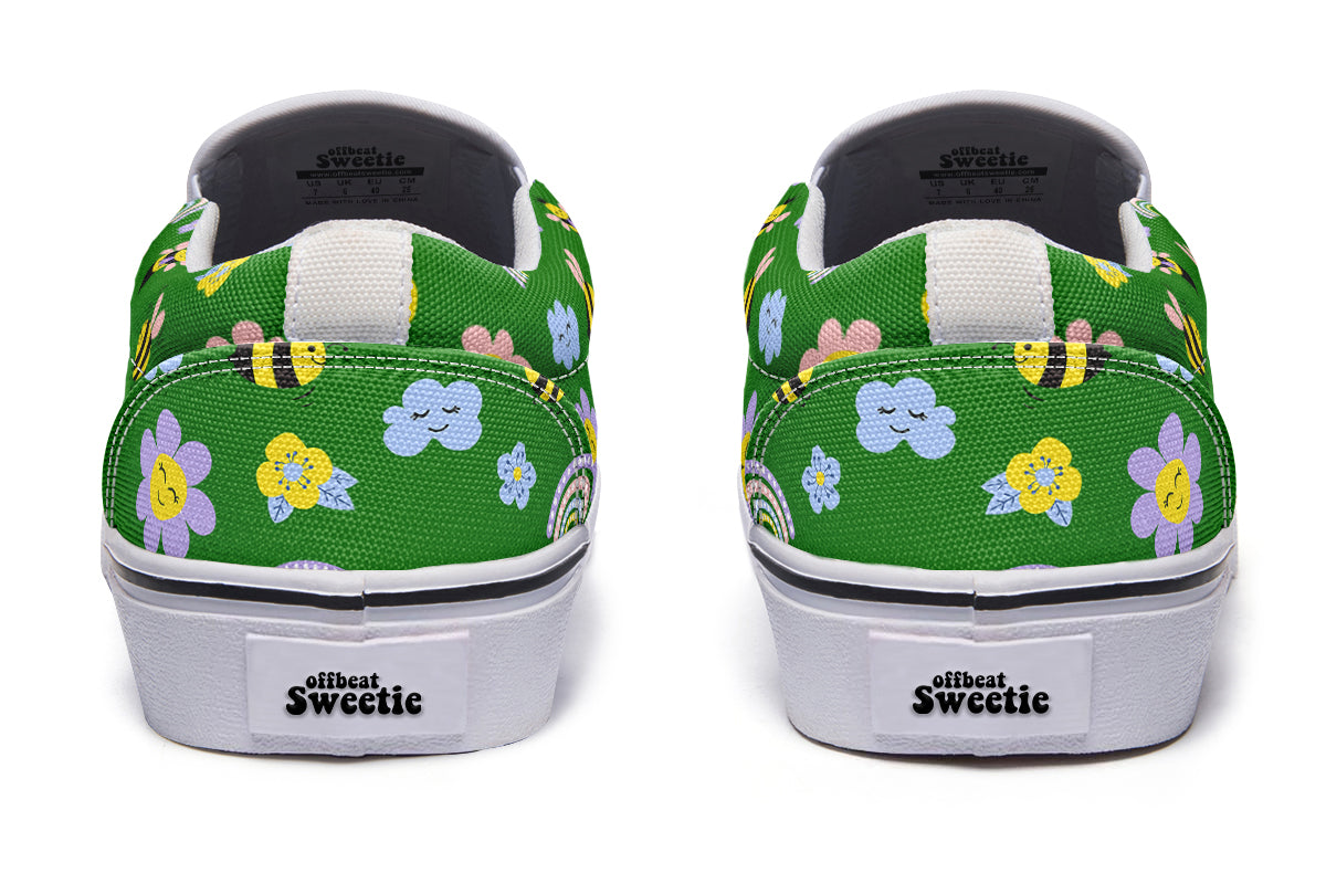 Happy Bees Slip Ons
