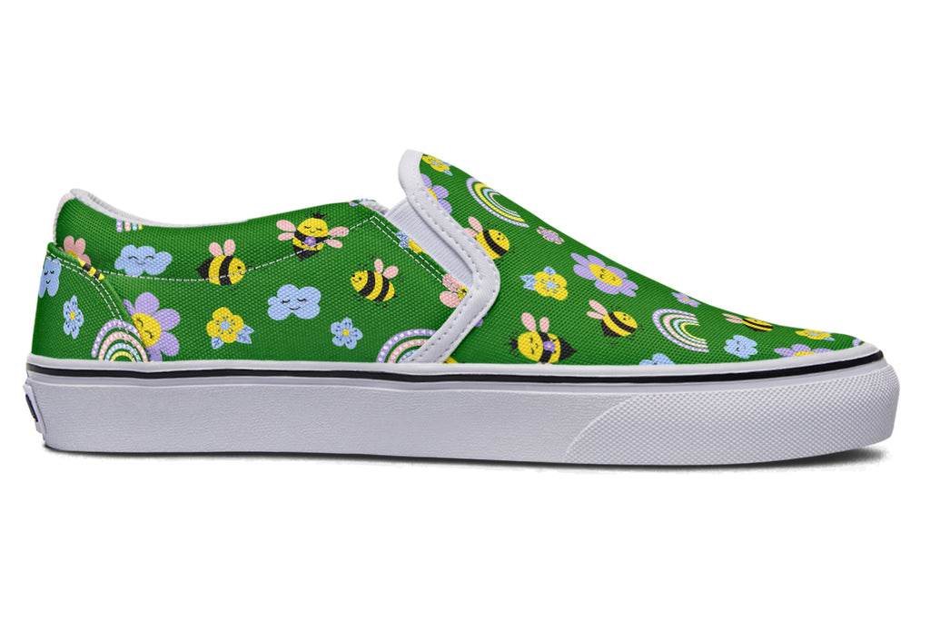 Happy Bees Slip Ons