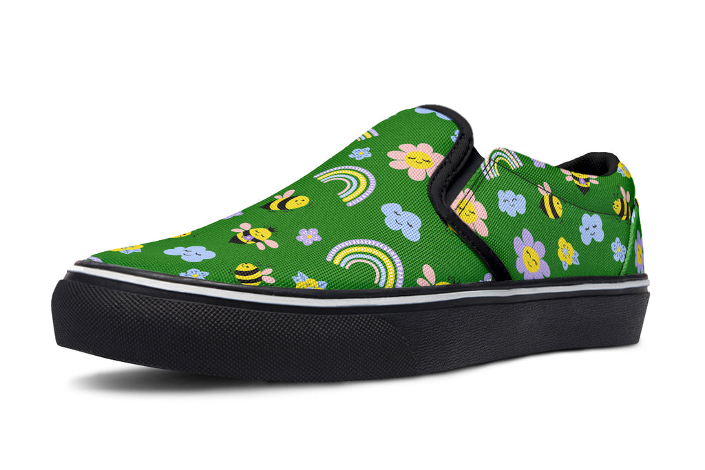 Happy Bees Slip Ons