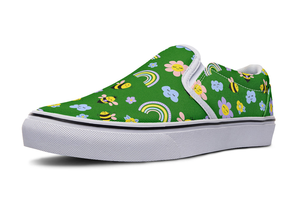 Happy Bees Slip Ons