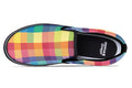 Happy Rainbow Plaid Slip Ons