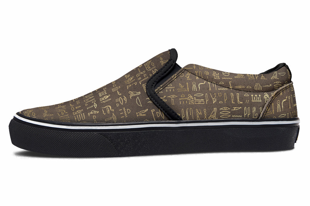Hieroglyphics Slip Ons - Offbeat Sweetie