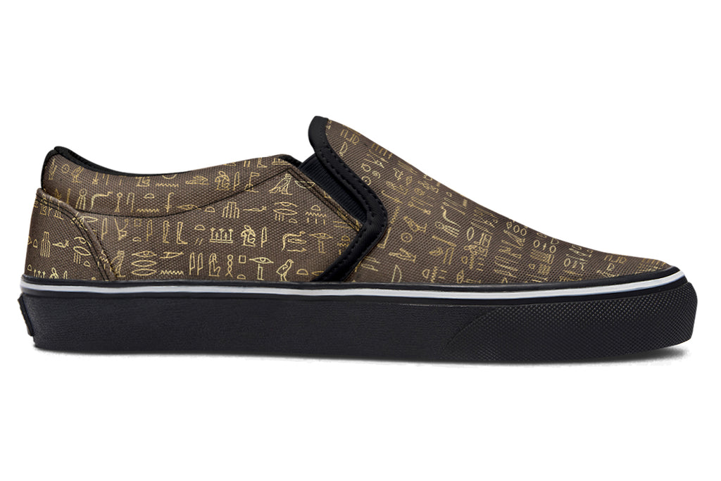 Hieroglyphics Slip Ons - Offbeat Sweetie