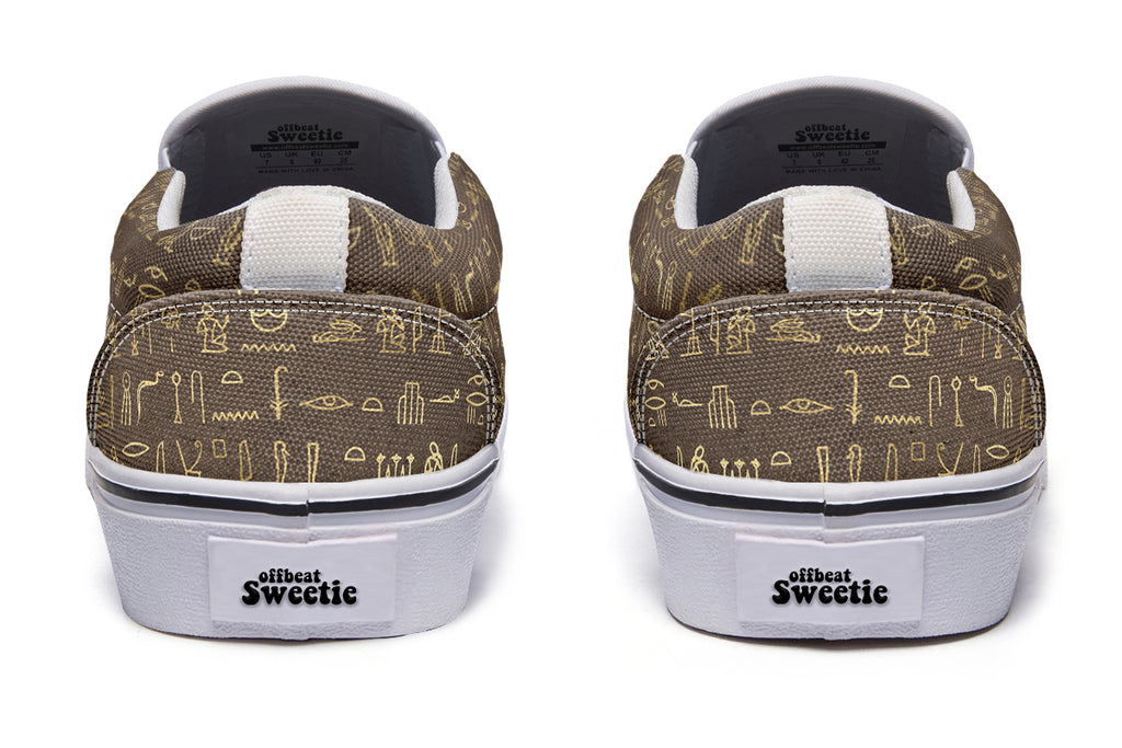 Hieroglyphics Slip Ons - Offbeat Sweetie