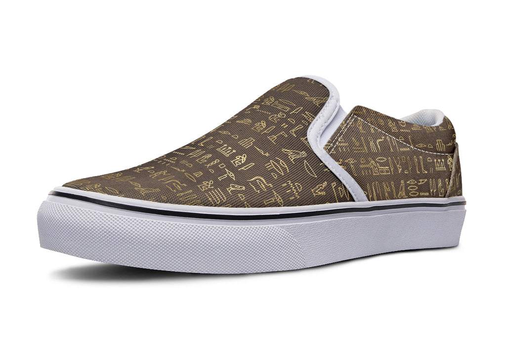 Hieroglyphics Slip Ons - Offbeat Sweetie