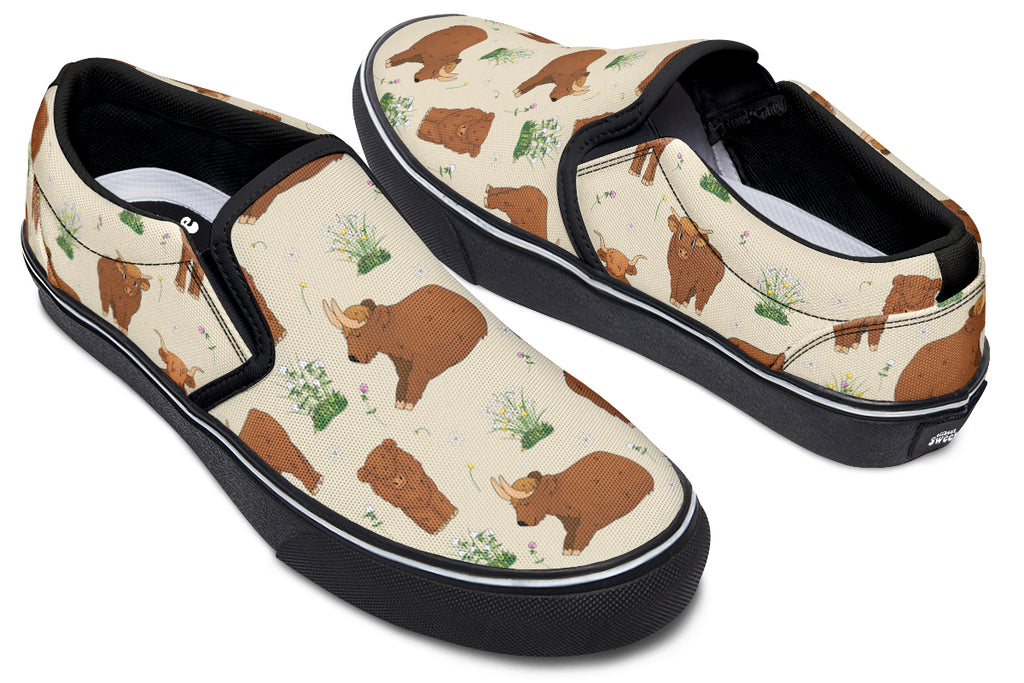Highland Cows Slip Ons