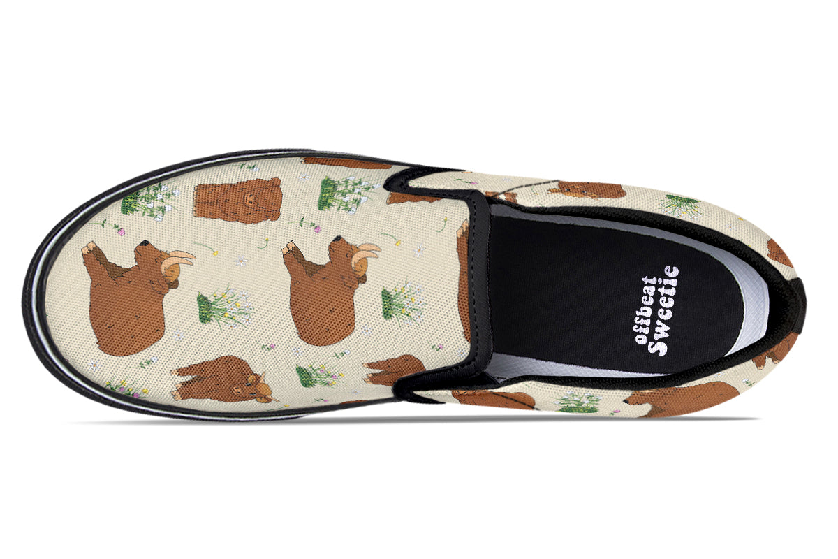 Highland Cows Slip Ons