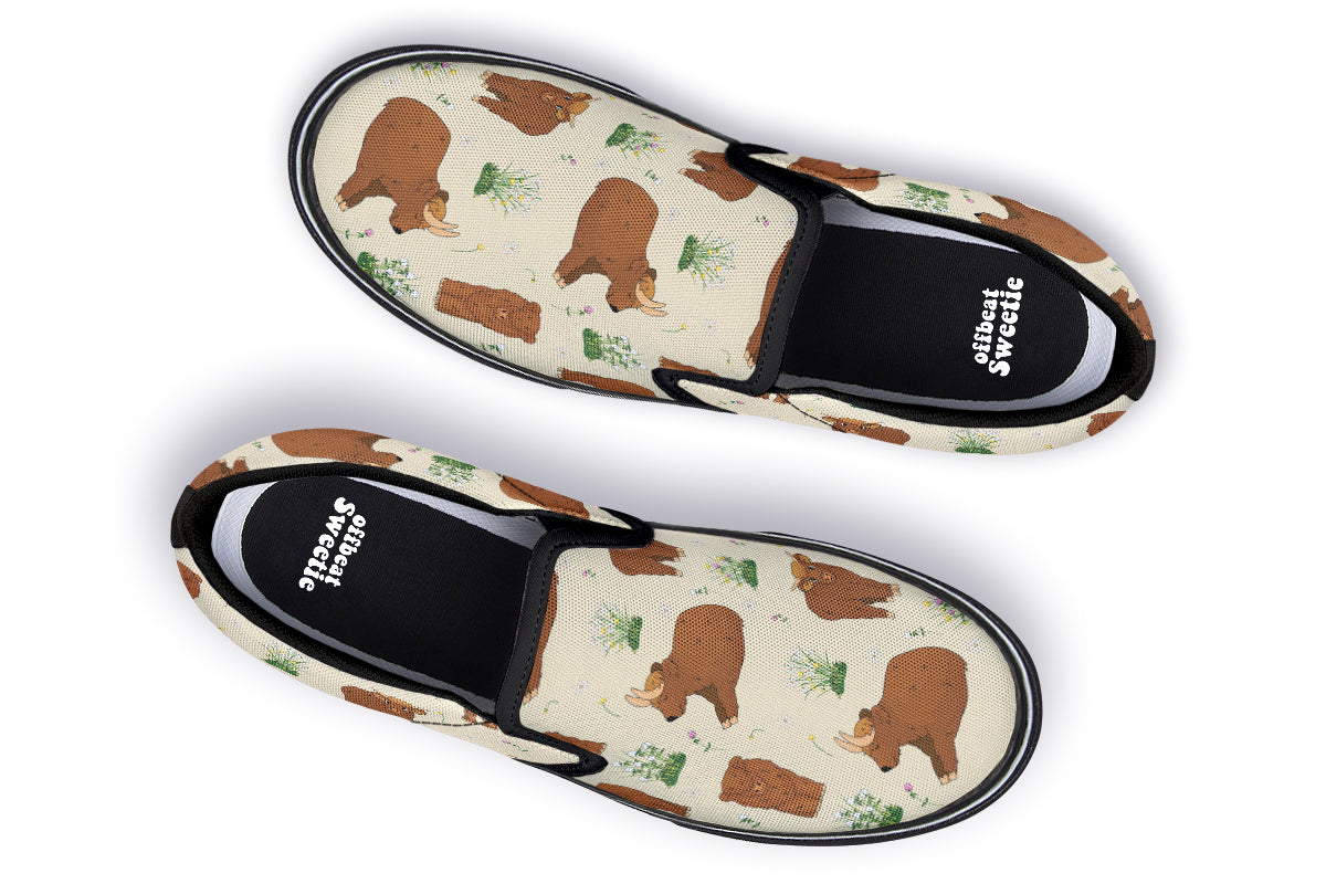 Highland Cows Slip Ons