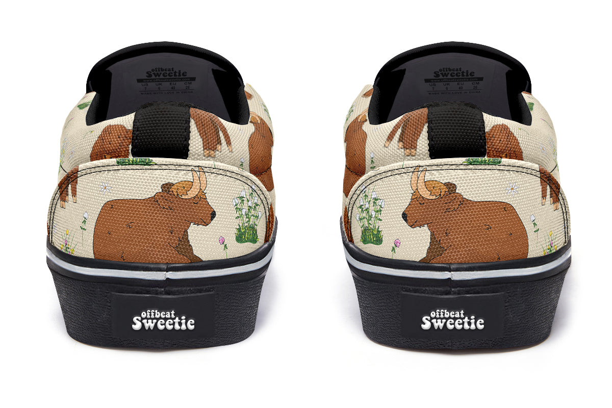 Highland Cows Slip Ons