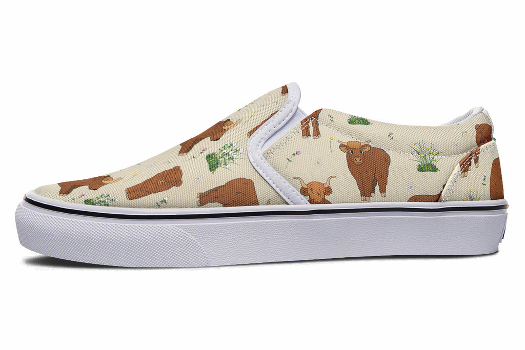 Highland Cows Slip Ons