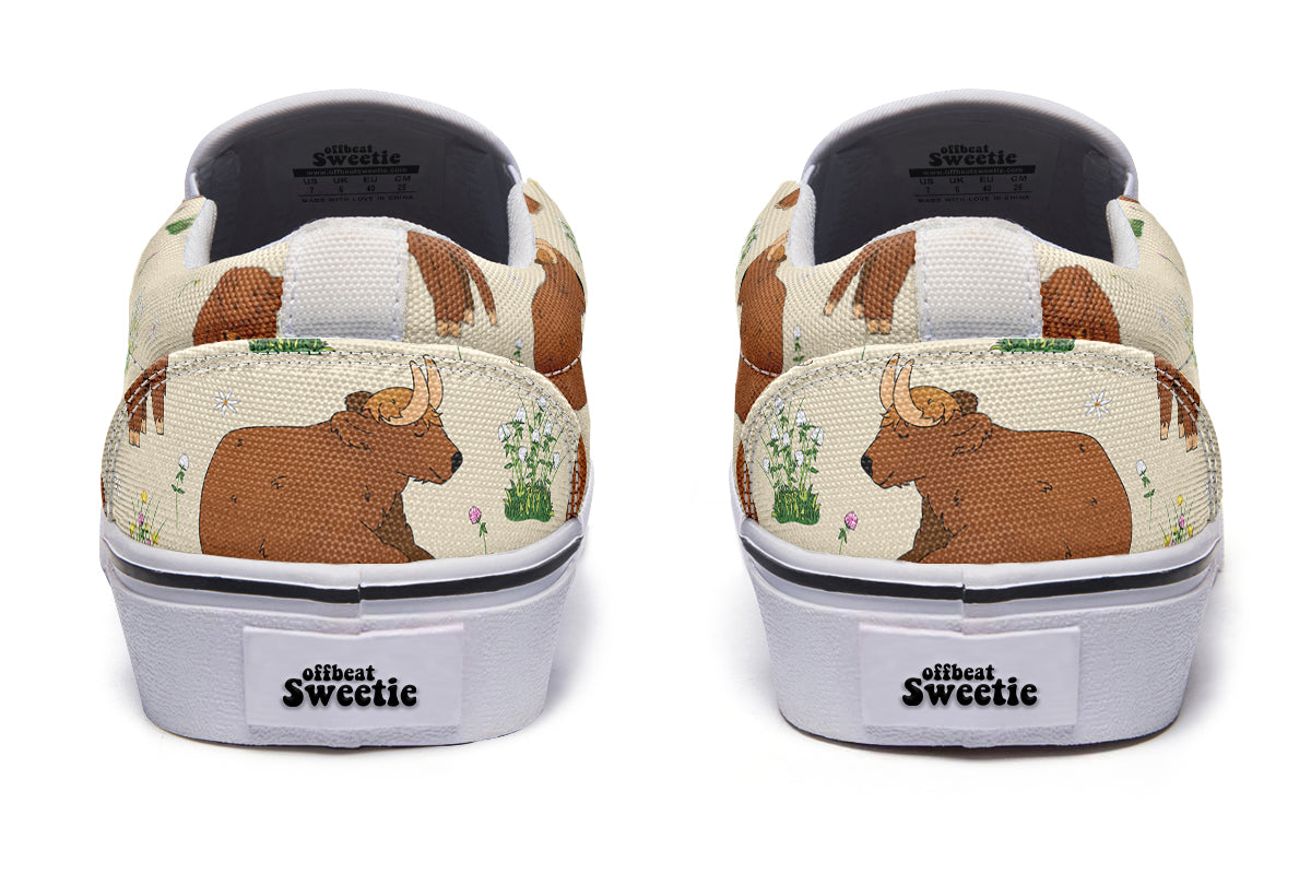 Highland Cows Slip Ons
