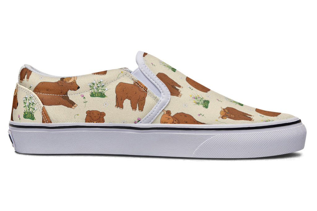 Highland Cows Slip Ons