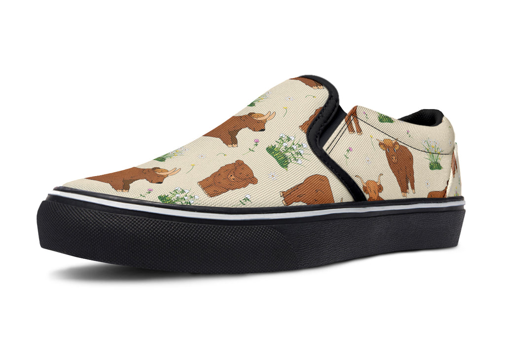 Highland Cows Slip Ons